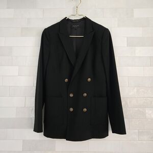 Rag & Bone Double Breasted Black Blazer with Gold Buttons